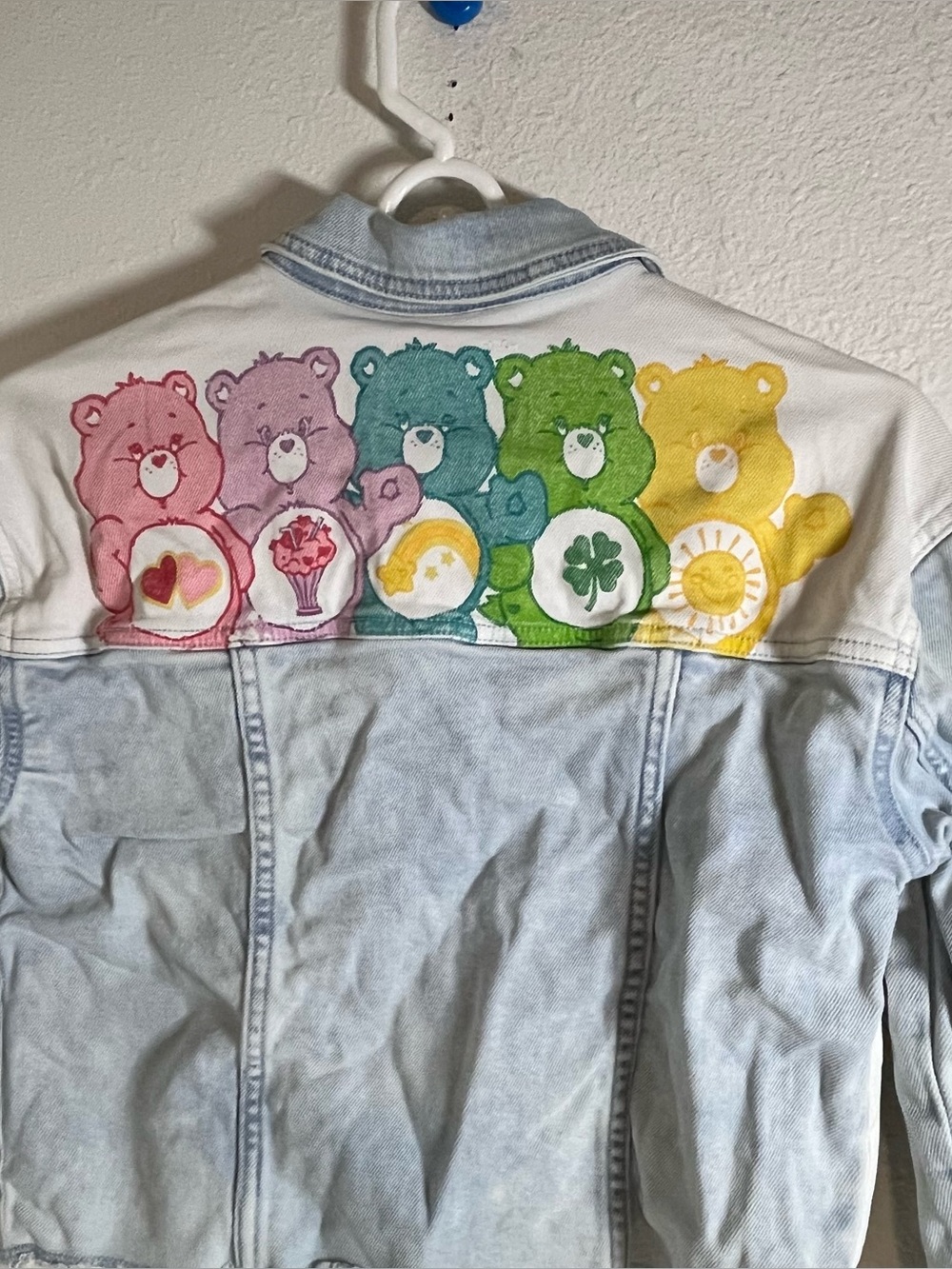 Justice Care Bear Cropped Denim Jacket GIRLS Size Large